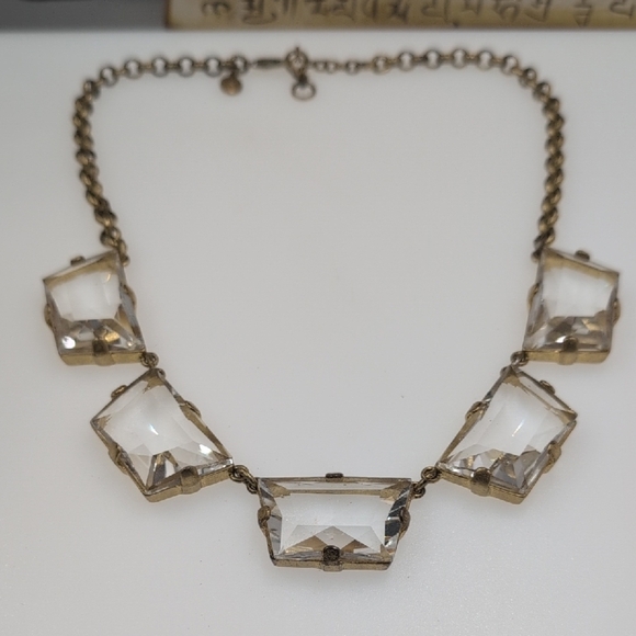 J. Crew Gold and Clear Ice Cube Statement Necklace - Picture 3 of 6
